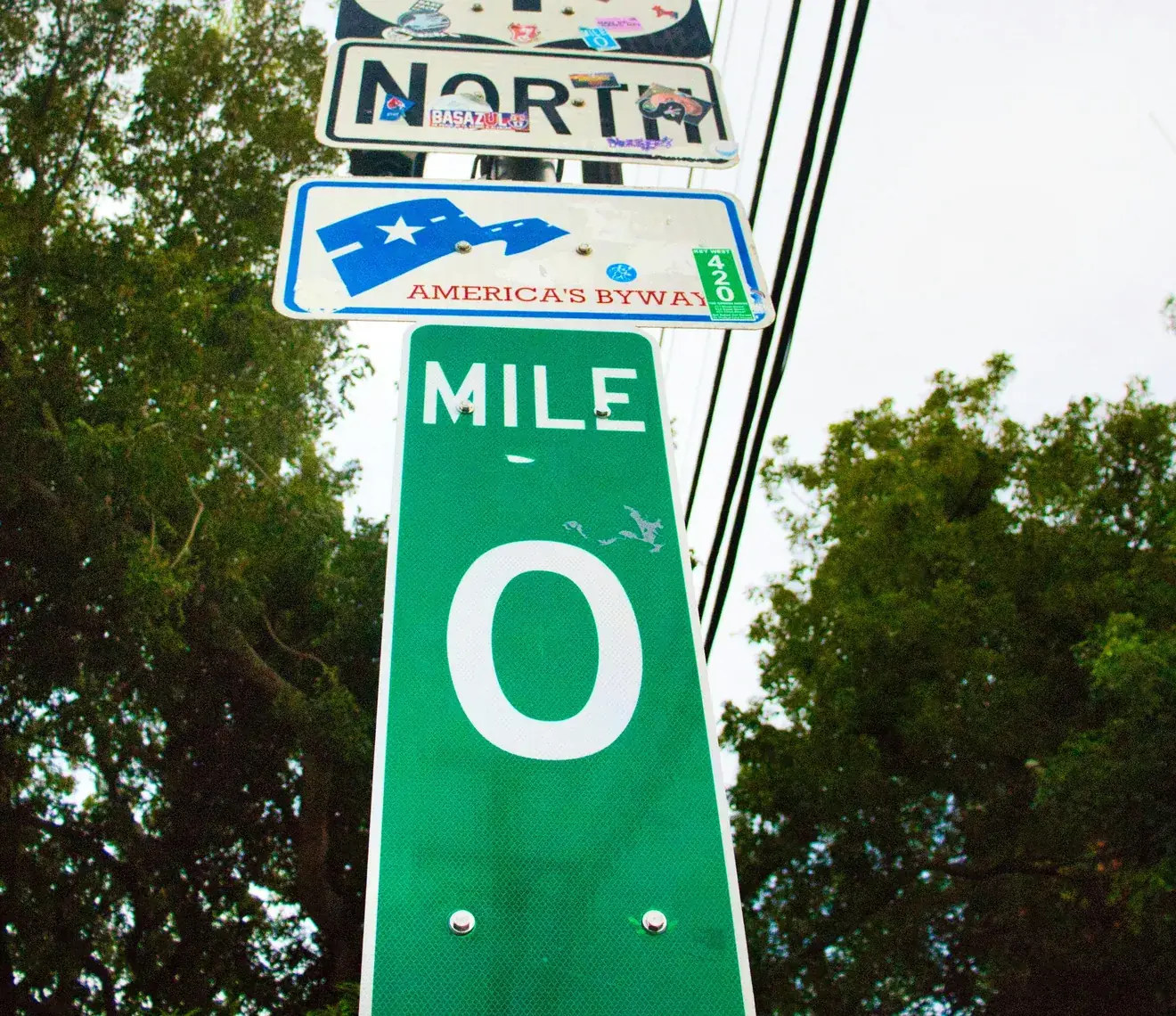 The Mile Zero marker at the start of US Route 1 in Key West, Florida
